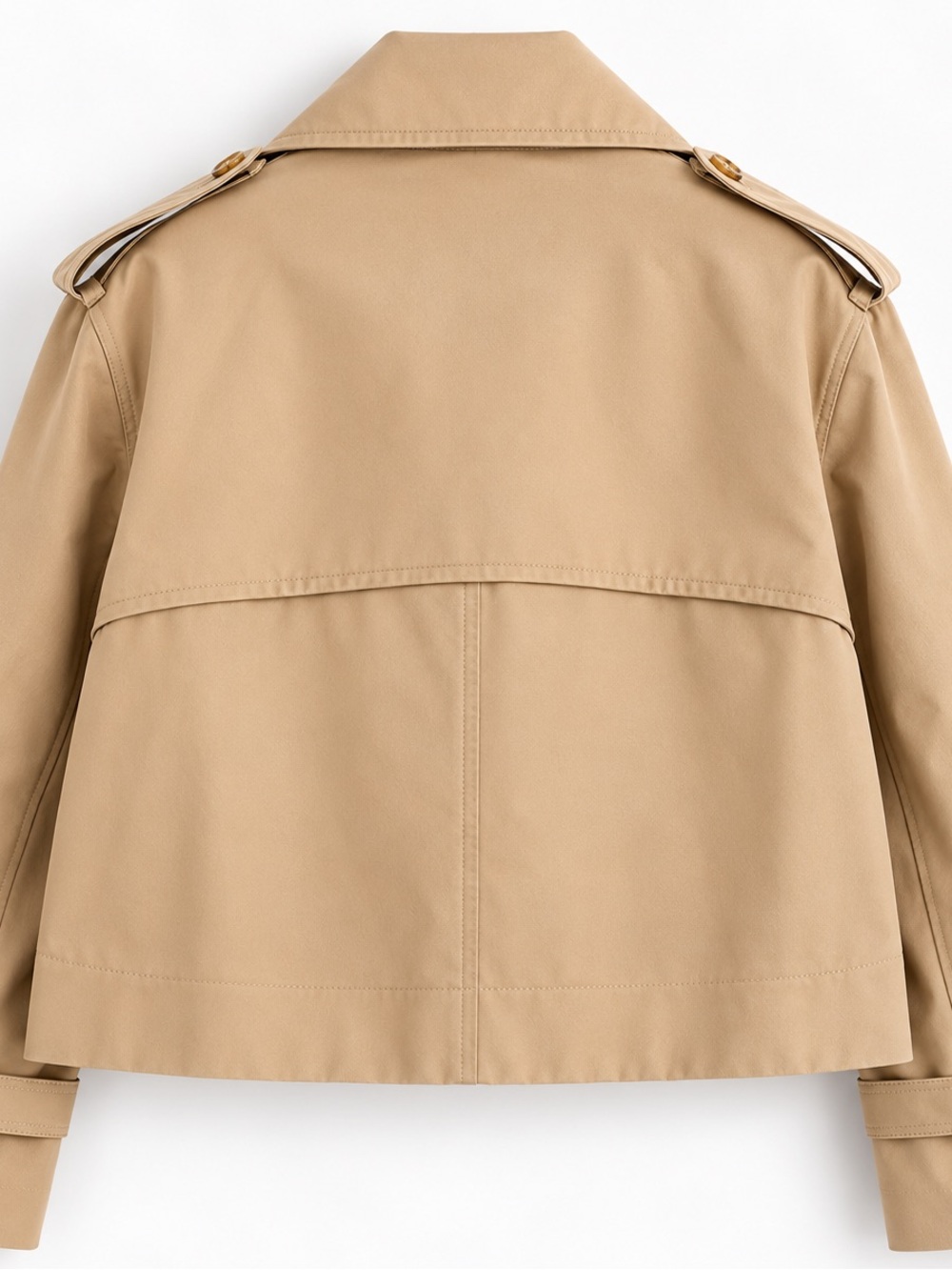 Burberry Cropped Gabardine Mayfair Trench Jacket Honey Beige NWT $2050 - Picture 2 of 2